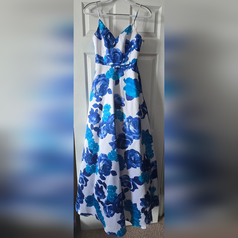 City Studio Blue and White Floral Dress